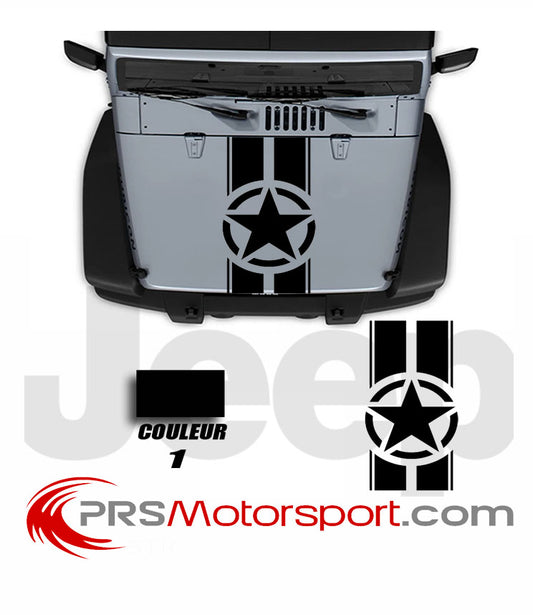 stickers pour capot 4x4 Jeep, logo US ARMY, stickers bande capot voiture.