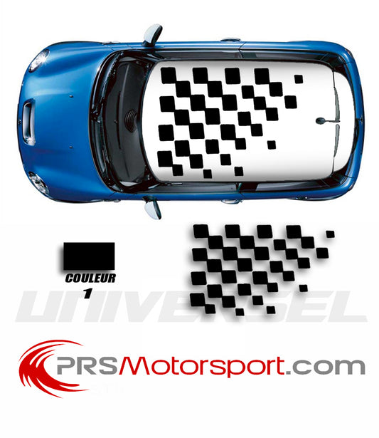 kit déco autocollant voiture damier, stickers carreaux.