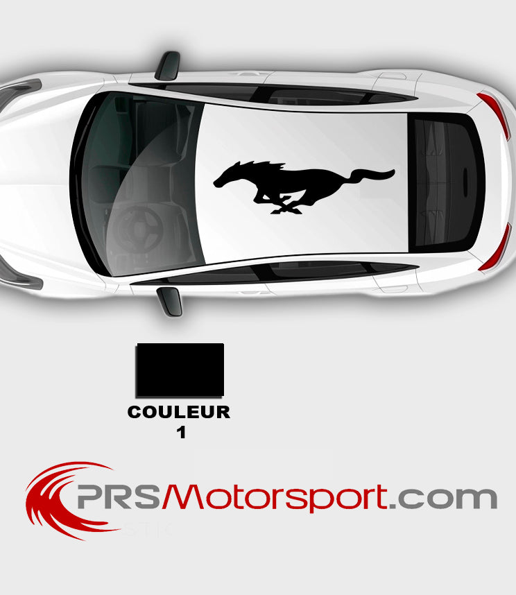 autocollant ford mustang, déco auto toit stickers cheval mustang.