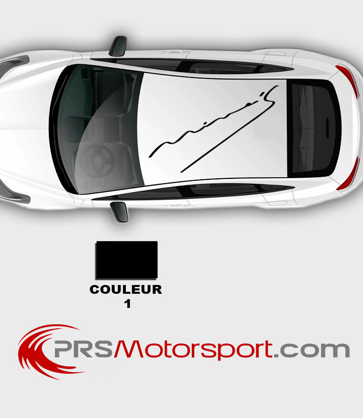 stickers signature MINE'S NISSAN, autocollant toit voiture.