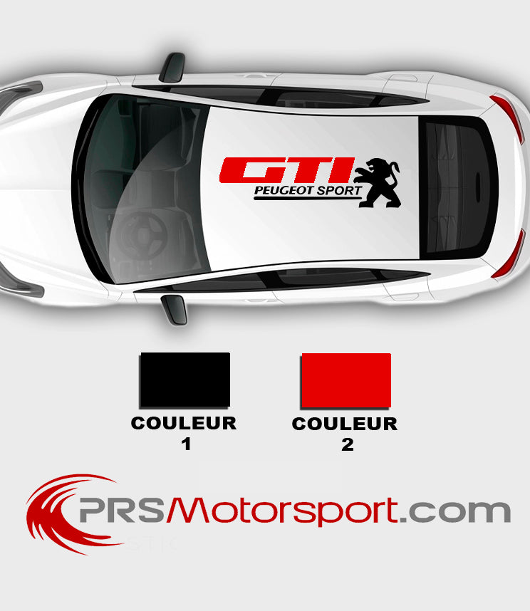 autocollant peugeot sport GTI, stickers pour le toit de la voiture, déco carrosserie rally.
