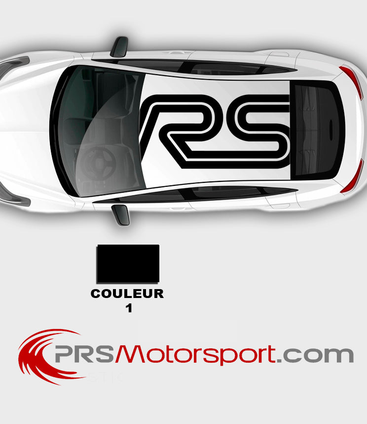 kit déco auto FORD Focus RS, stickers carrosserie voiture logo RS, déco toit voiture.