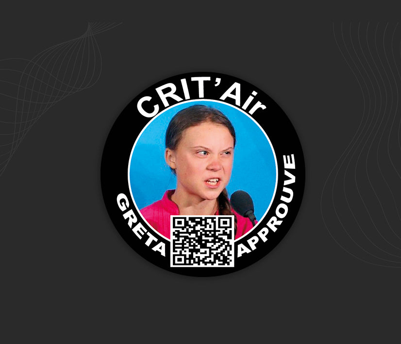Vignette crit'air stickers Greta Approuve autocollant voiture.