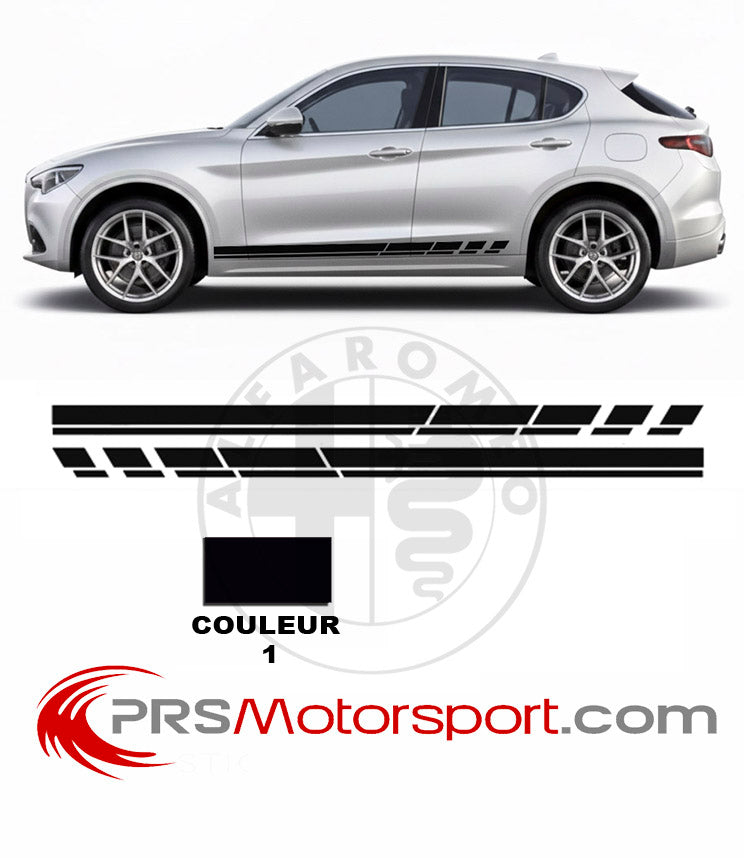 Autocollant bas de caisse voiture bande stickers Stelvio Alfa Romeo.
