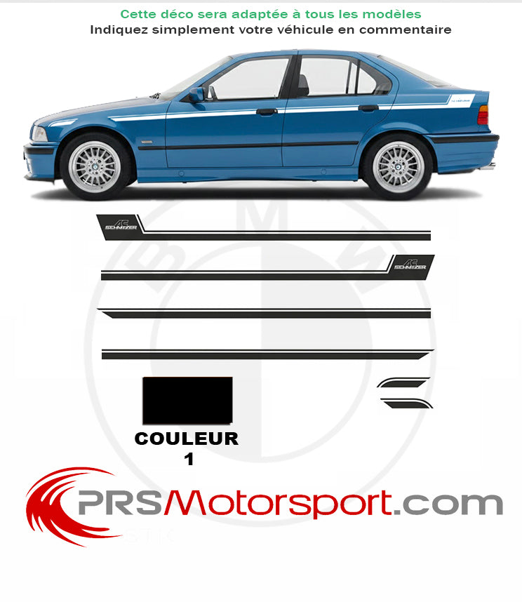 Kit déco autocollant AC SCHNITZER pour bmw E36 E30 serie 5 serie 3 serie 7 M3 M2 coupé stickers carrosserie voiture.