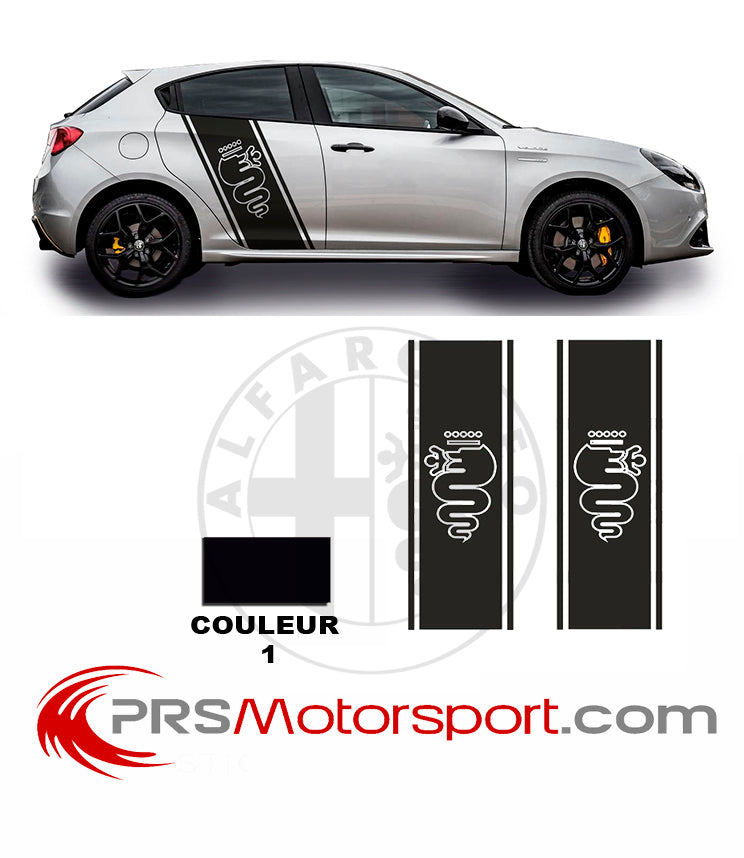 Kit deco carrosserie ALFA ROMEO, autocollant voiture bande latérale, stickers logo ALFA, stickers pas cher.