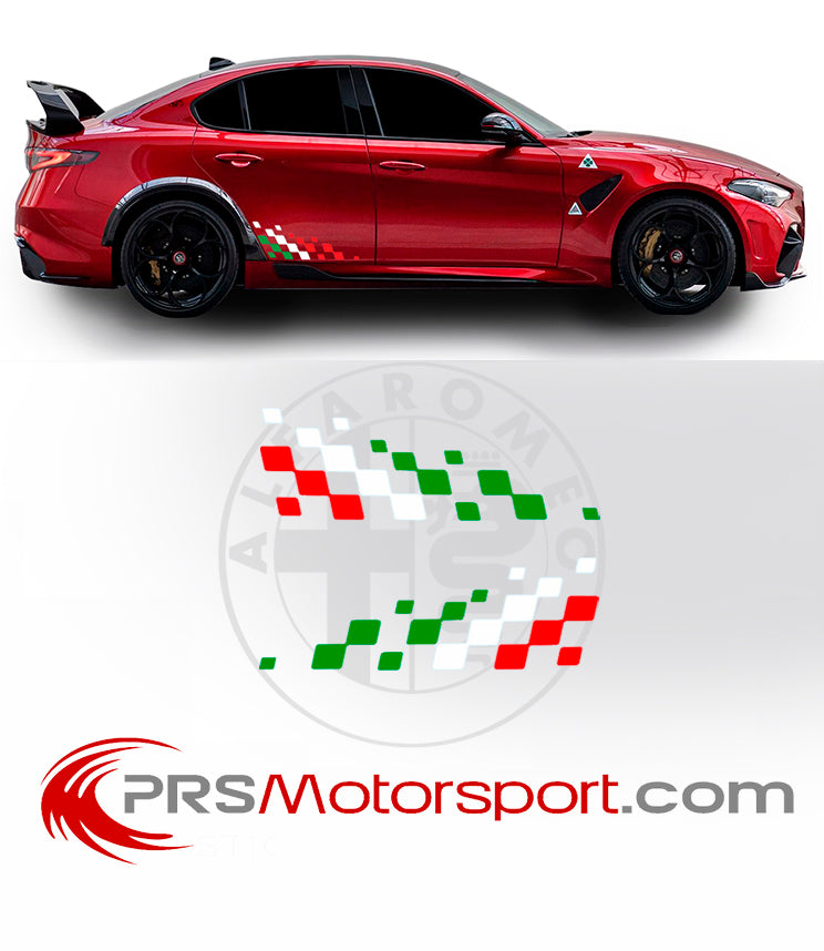 Autocollant tricolore ITALIA stickers carrosserie voiture.