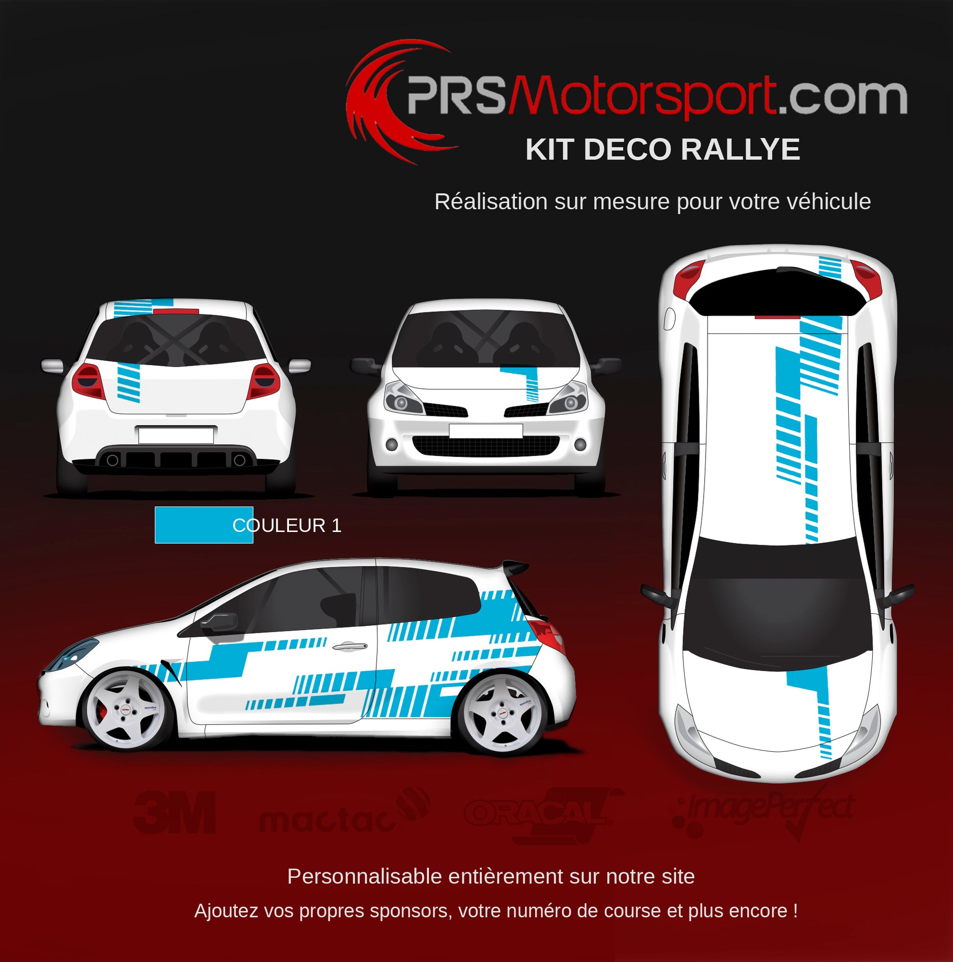 kit deco autocollant voiture de circuit, stickers kit deco universel.