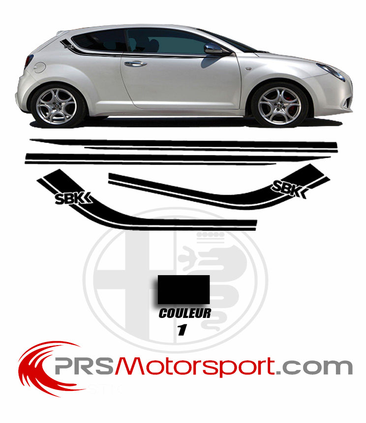 autocollant carrosserie voiture alfa roméo snk, stickers déco sport.