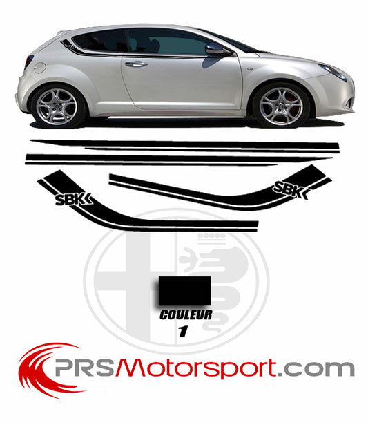 autocollant carrosserie voiture alfa roméo snk, stickers déco sport.