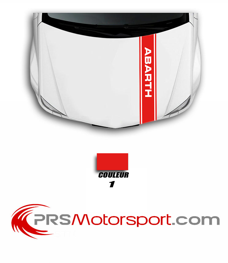 decalcomanie carrosserie Fiat autocollant Abarth, bande capot stickers.