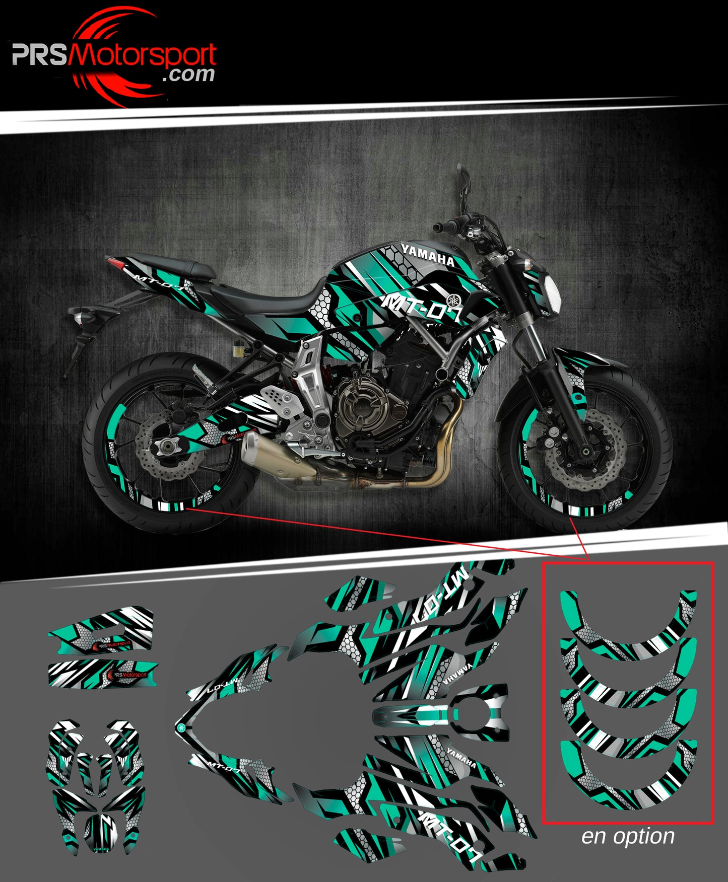 kit deco moto mt07, autocollant moto yamaha.