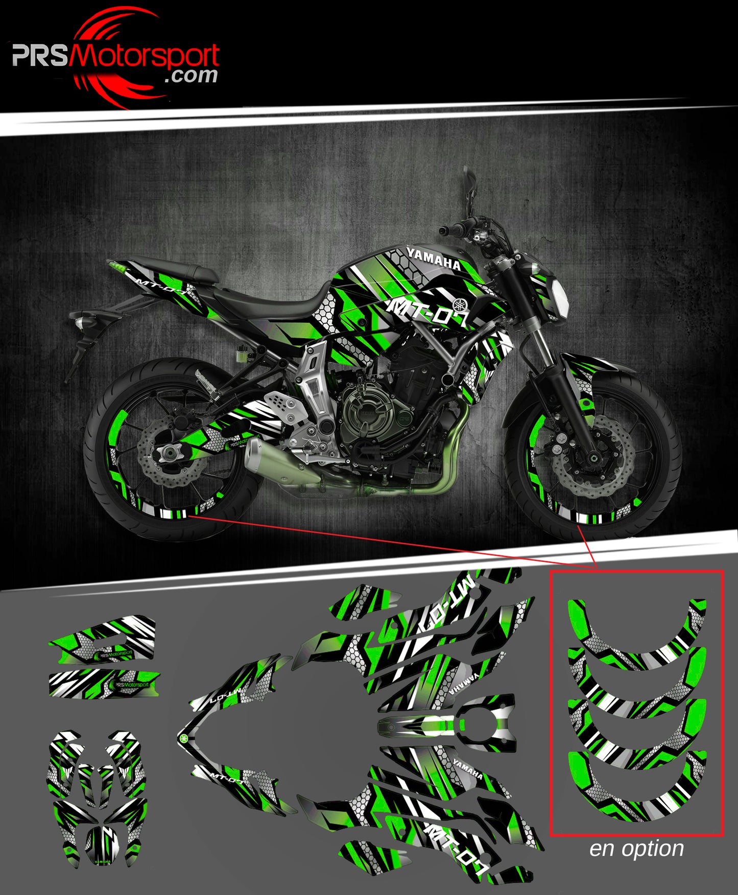 kit deco mt-07 mt07, autocollant moto yamaha.