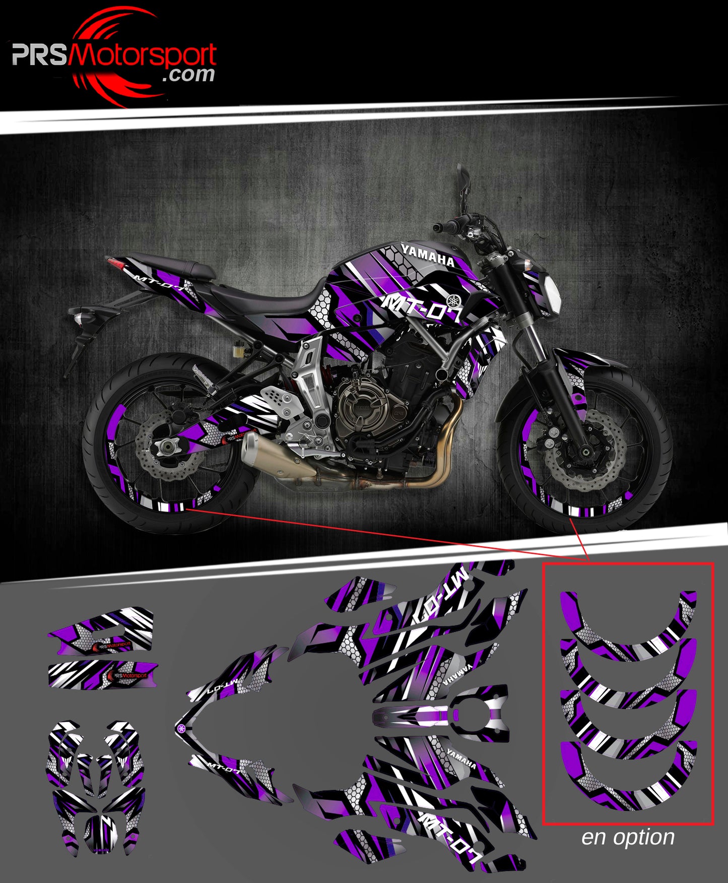 stickers kit déco mt07 girl. autocollant moto yamaha.