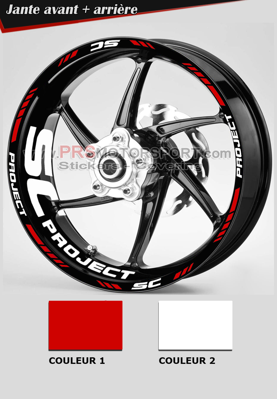 Autocollant moto SC PROJECT, stickers pour jante moto.