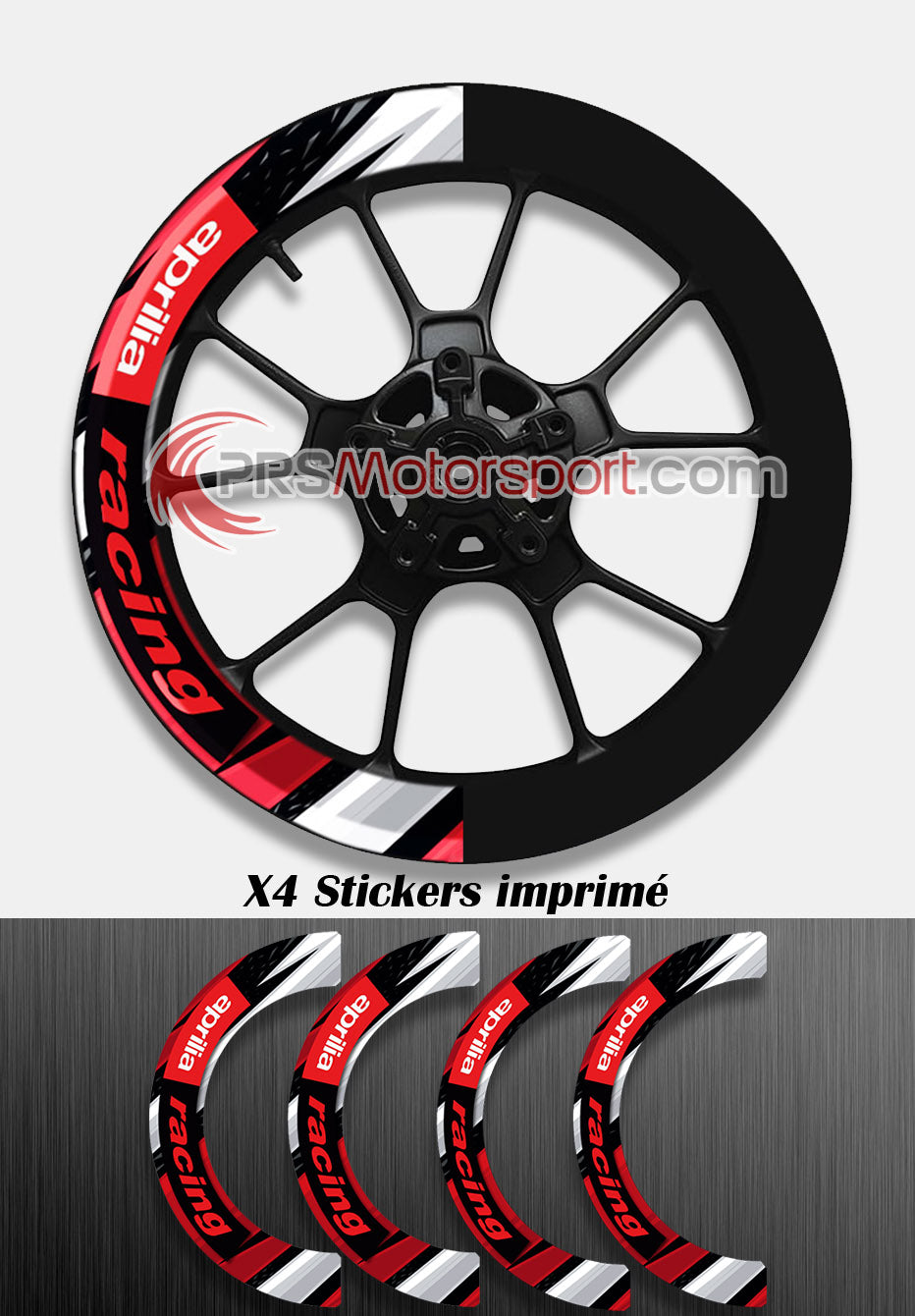 déco jante stickers x-wrap aprilia racing. Autocollant jante moto.