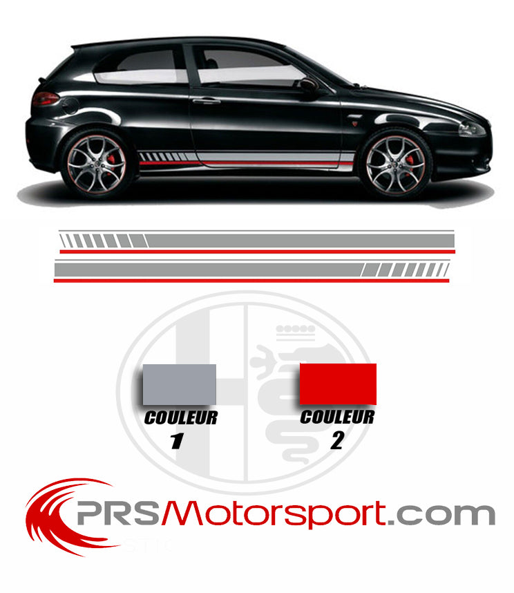 Décalcomanie voiture alfa roméo, autocollant bas de caisse, déco sport, stickers pas cher.