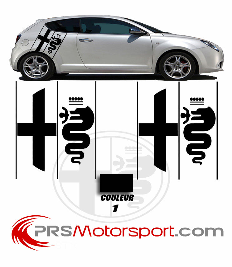 autocollant alfa roméo sport, décalcomanie carrosserie voiture.