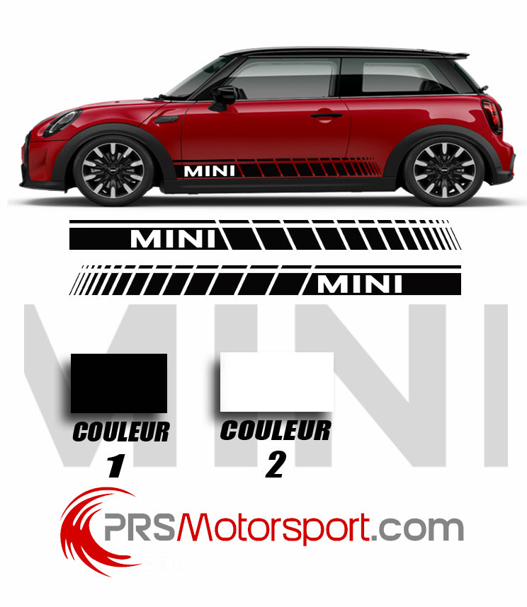 kit déco stickers carrosserie Mini cooper, autocollant bas de caisse.