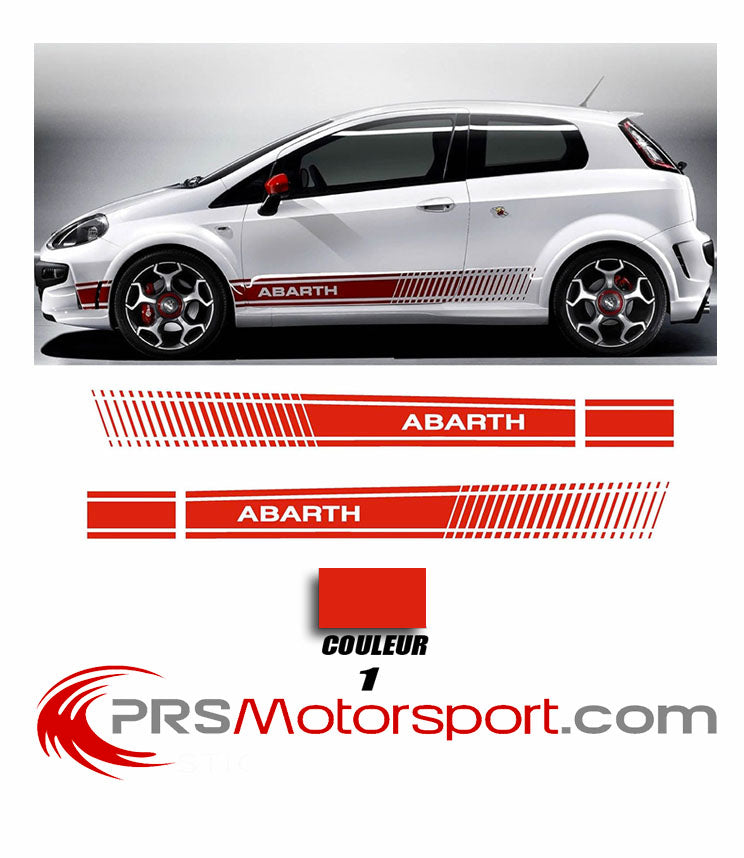 autocollant bas de caisse fiat, stickers bande racing carrosserie ABARTH.