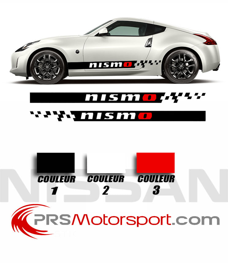 autocollant déco carrosserie nissan, stickers bas de caisse NISMO.