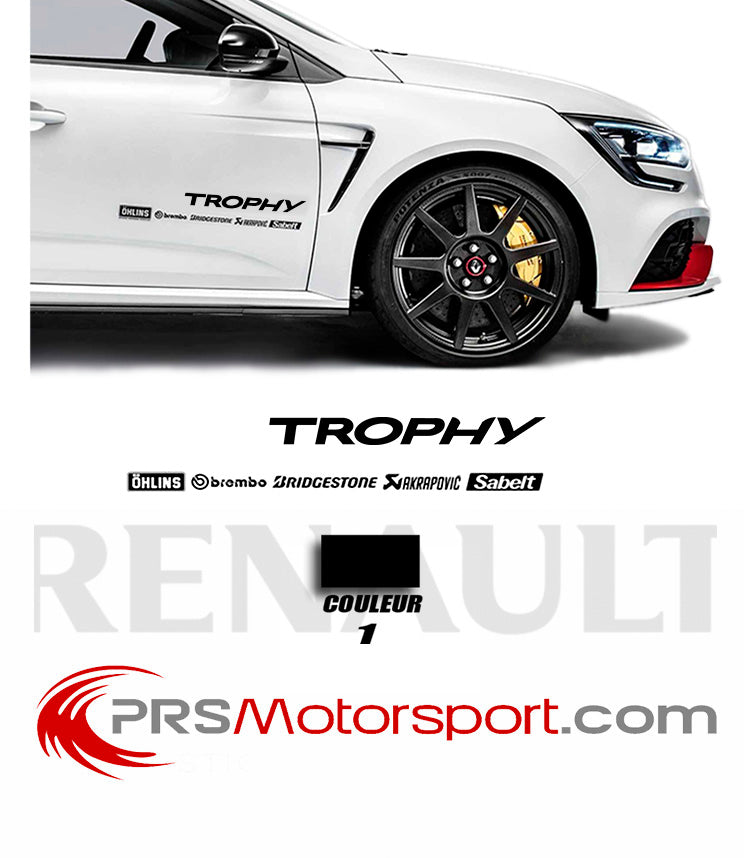 autocollant renault kit rs et sponsors, stickers trophy megane RS. Carrosserie.