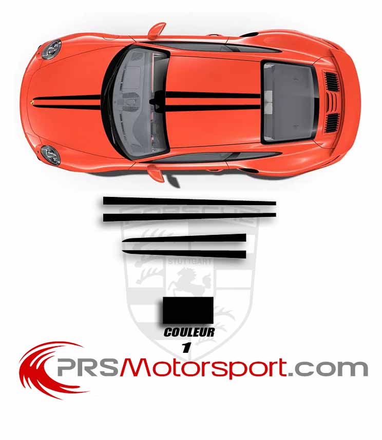 déco autocollant porsche. Stickers capot, décalcomanie carrosserie voiture sport.