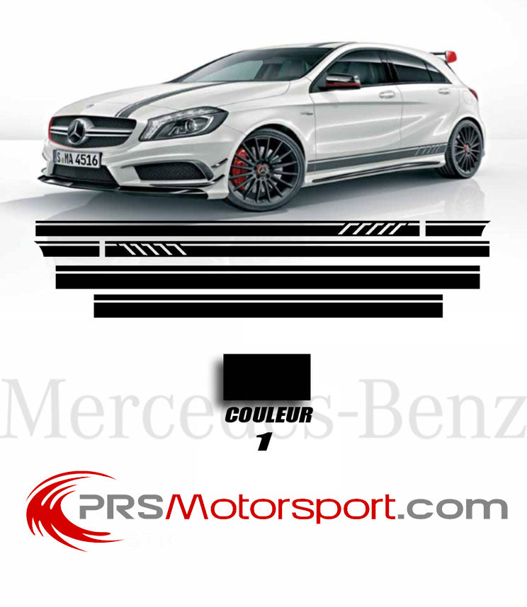 kit déco autocollant mercedes AMG, stickers carrosserie voiture, bandes racing bas de caisse.