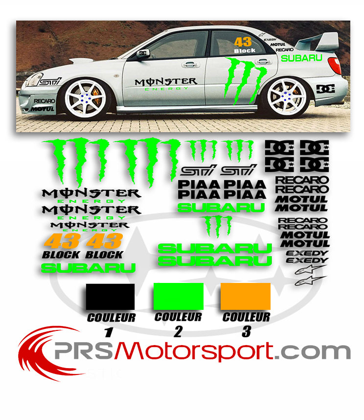 déco voiture autocollant subaru ken block. Stickers subaru impreza. PILOTE KEN BLOCK DECO.