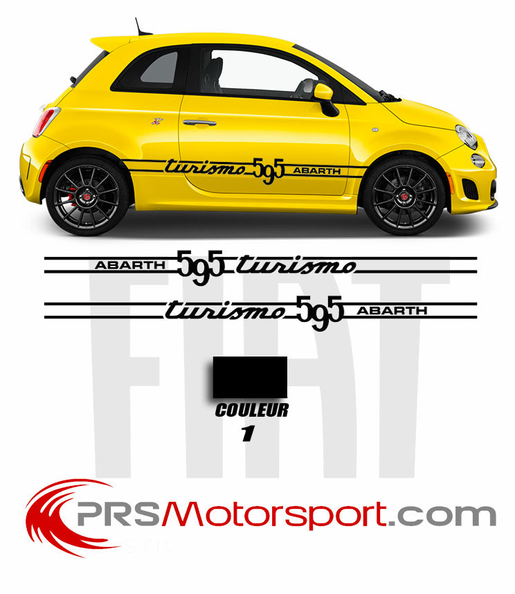 autocollant voiture carrosserie fiat 500. Stickers 595 ABARTH TURISMO.