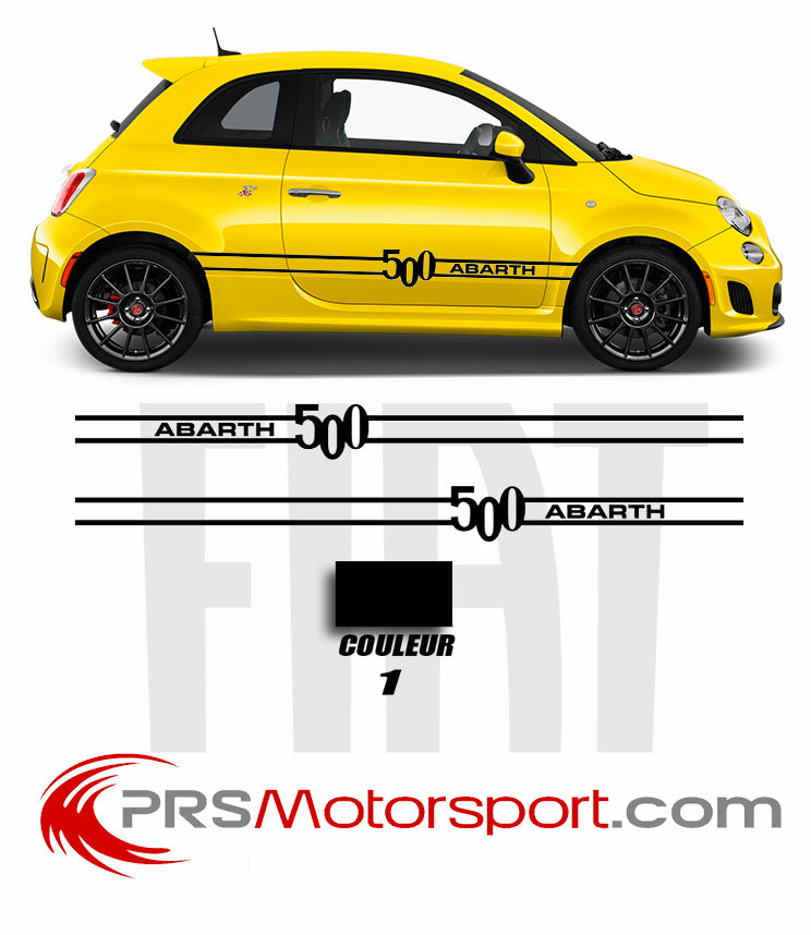 autocollant voiture fiat 500, stickers ABARTH carrosserie.