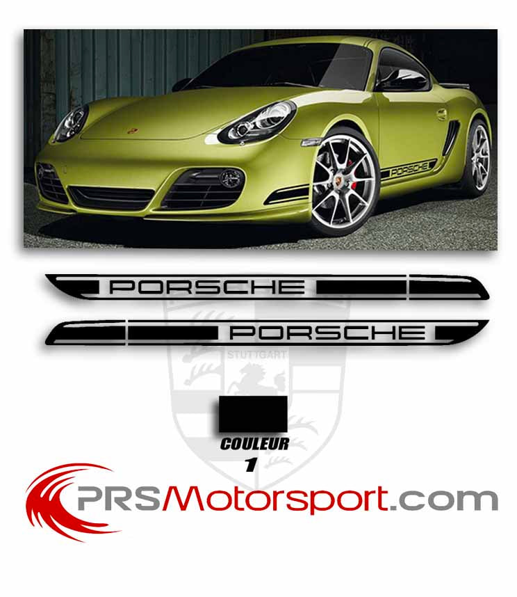 décalcomanie carrosserie voiture, stickers porsche autocollant bas de caisse.