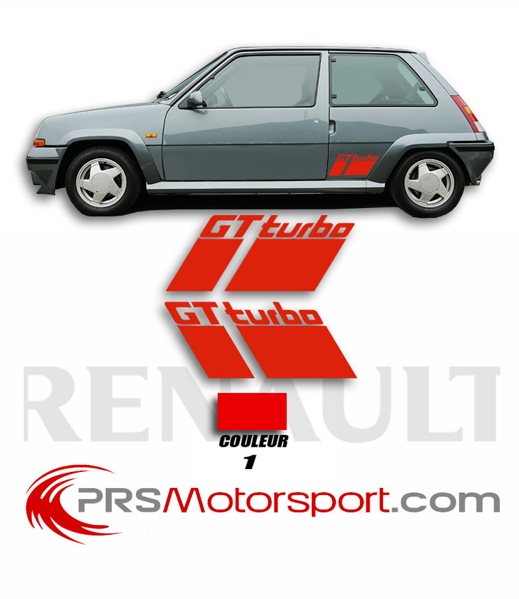 rare autocollant ancien replique GT TURBO, stickers voiture renault super 5.