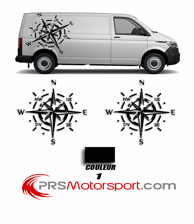 autocollant rose des vents, stickers pas cher, decalcomanie carrosserie camping car van life.