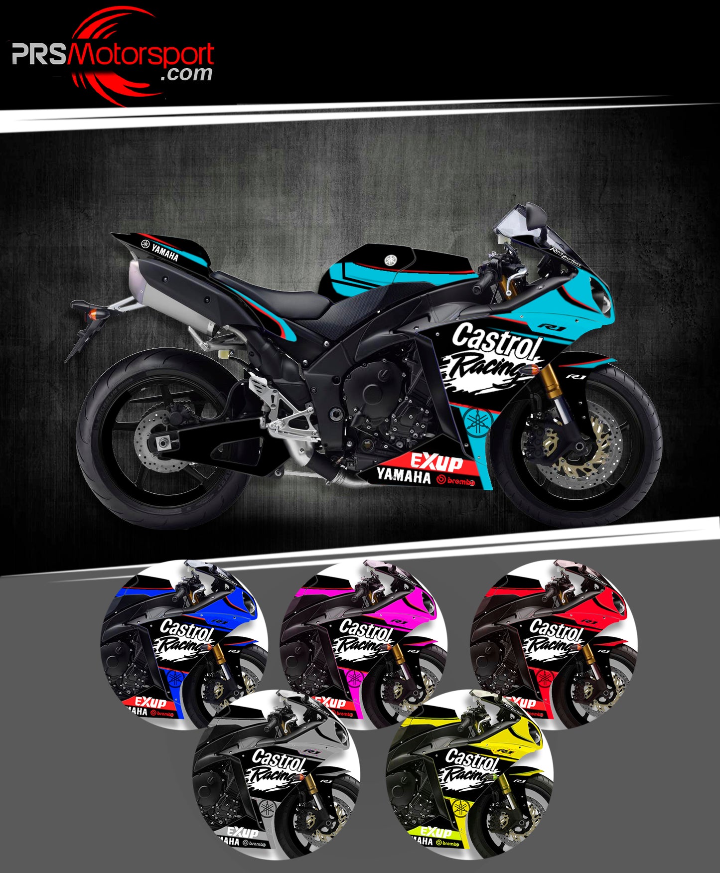 kit déco moto yamaha R1 castrol.