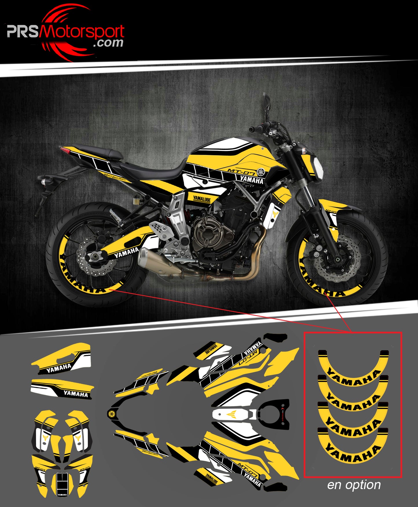 kit deco yamaha 60th anniversary, autocollant moto mt07