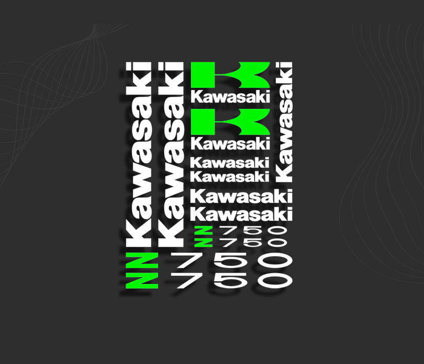 Labelbike Autocollant Réservoir Moto 3D Or - Compatible Kawasaki Z750 Z1000