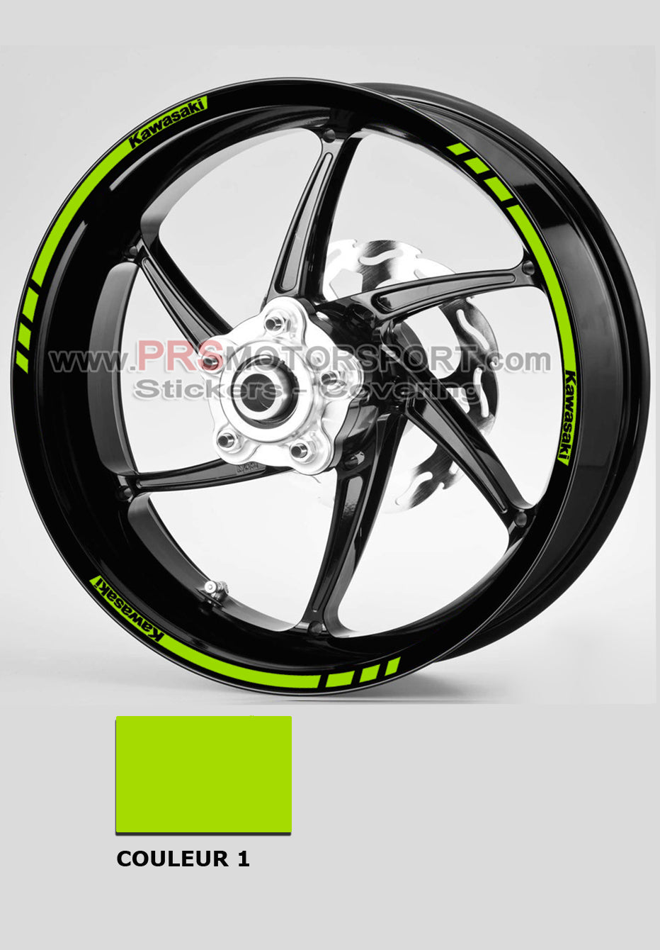 Autocollant jante moto KAWASAKI, stickers liseret jante.