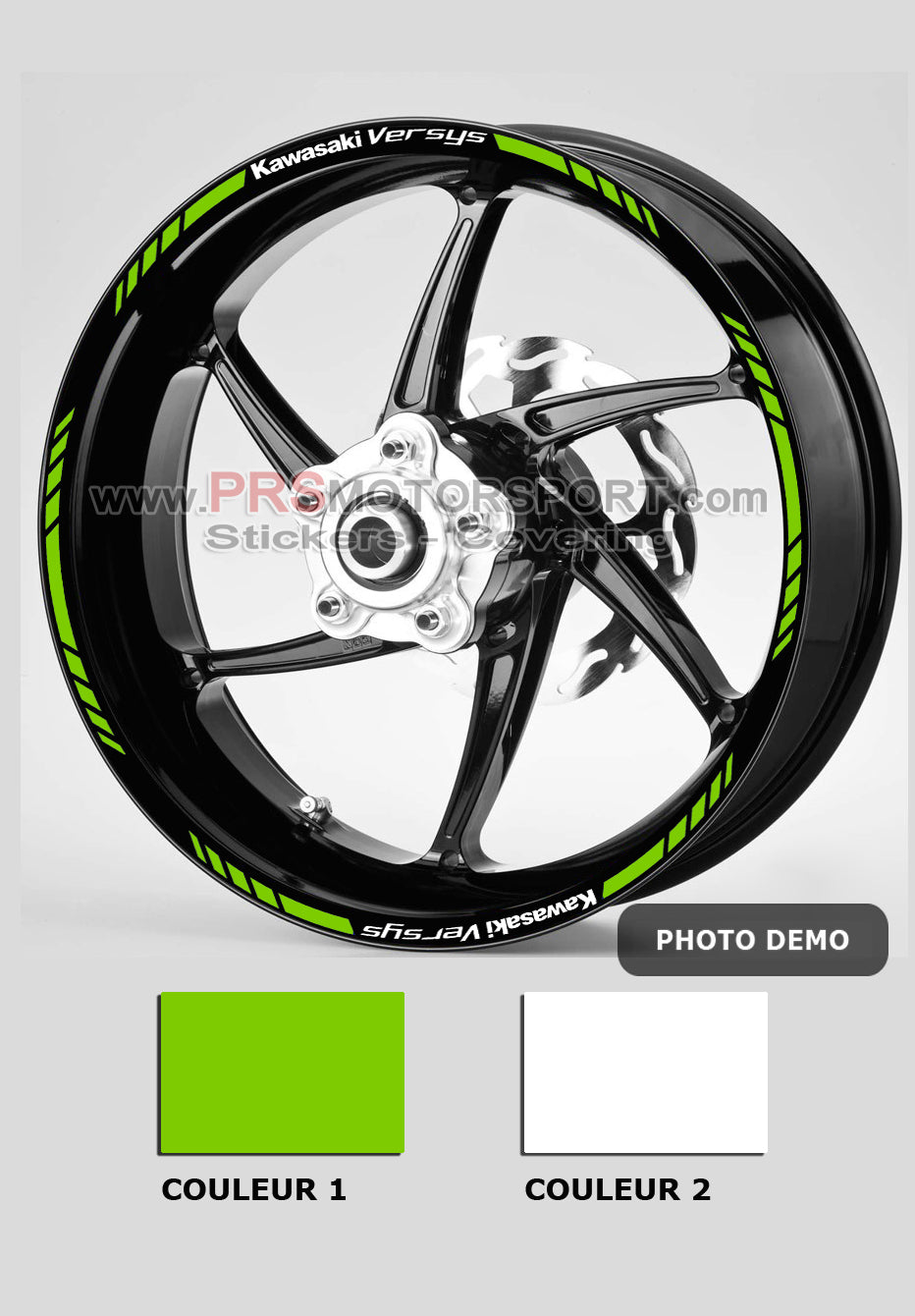 Stickers Liserets Jantes Moto Kawasaki - Pack Complet Premium Vert Pour 2 Roues