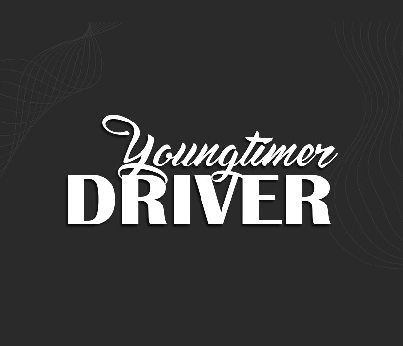 autocollant voiture YOUNGTIMER DRIVER, stickers carrosserie.