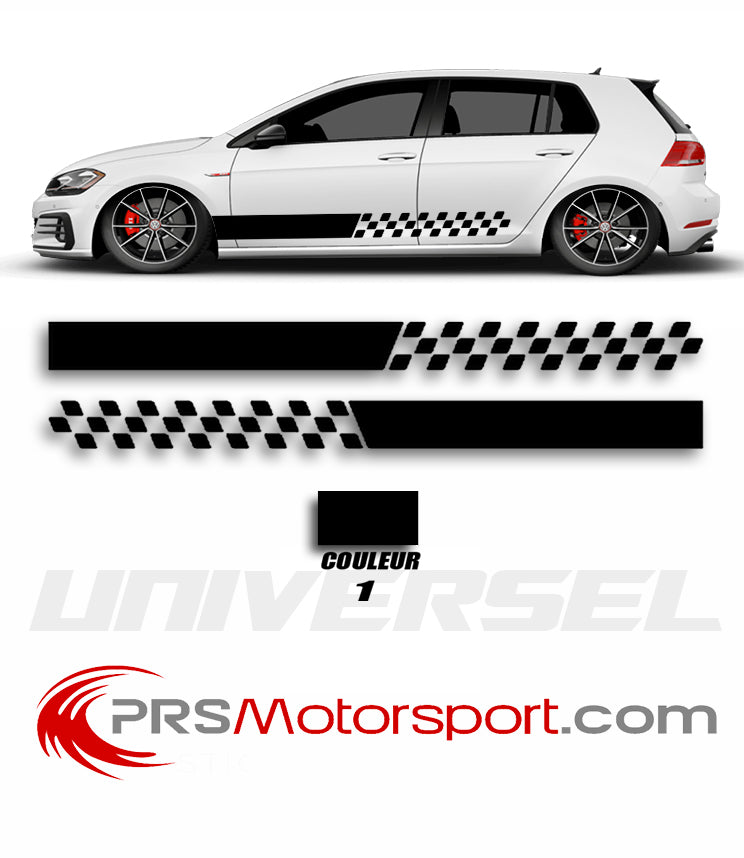 autocollant déco carrosserie, voiture racing. Stickers bas de caisse.