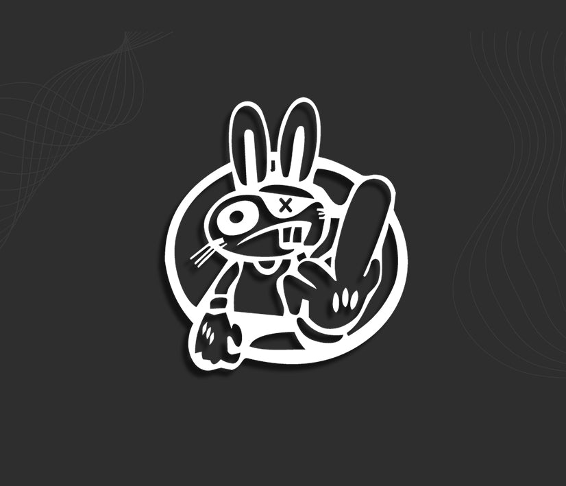 autocollant japan car voiture jdm, stickers lapin.