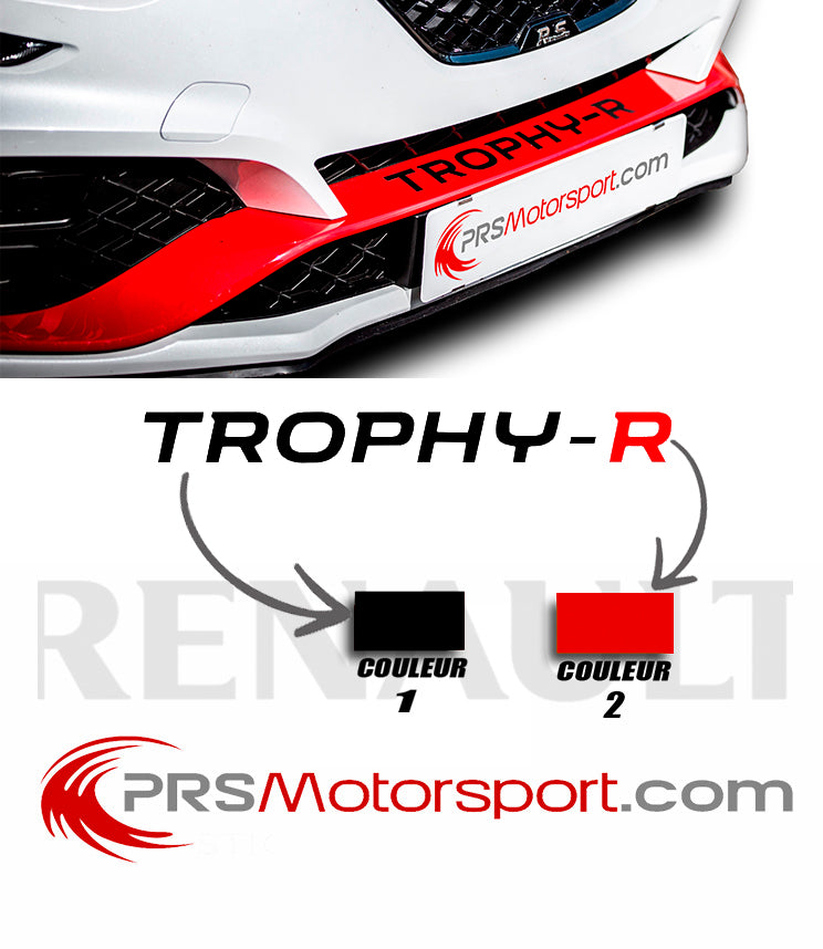 Autocollant TROPHY-R pour pare choc voiture Renault MEGANE RS.