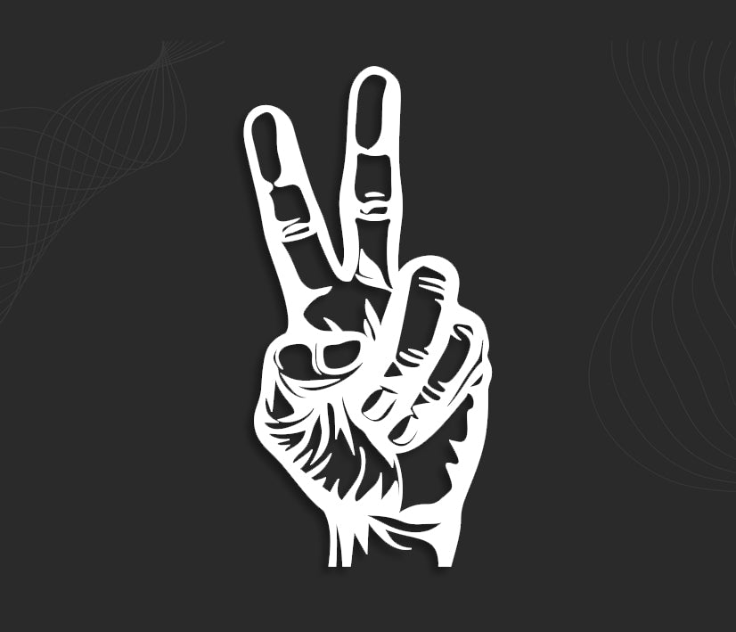 Autocollant moto V Salut motard, stickers 2 doigts motard.