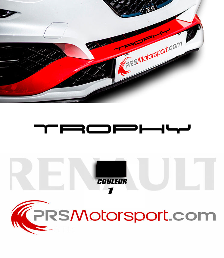 Autocollant lame pare-choc MEGANE RS 265, stickers TROPHY.