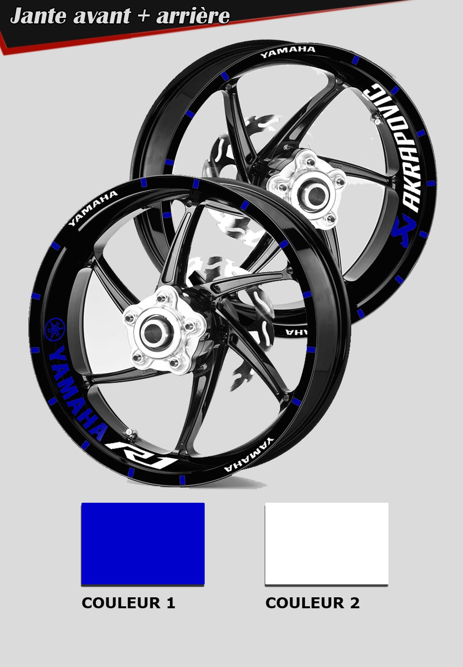 Kit déco jante Yamaha. Stickers jante moto Yamaha R1.
