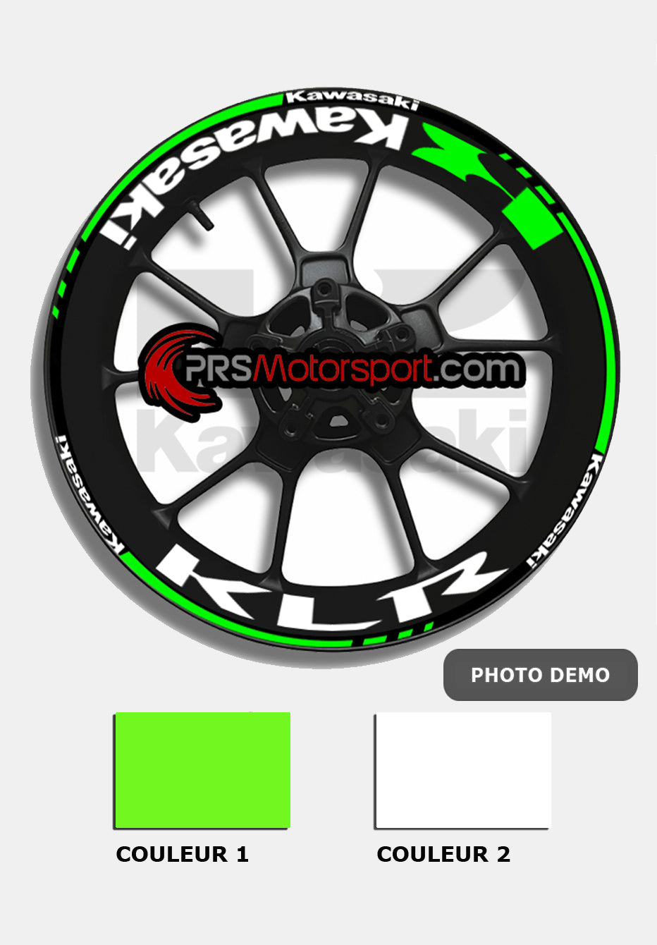 stickers jante moto kawasaki. autocollant déco jante.