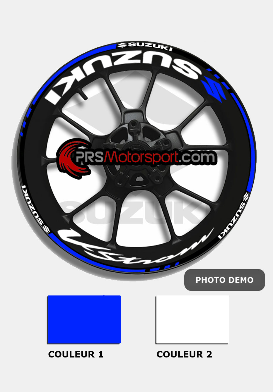 stickers déco jante suzuki. autocollant moto suzuki vstrom.