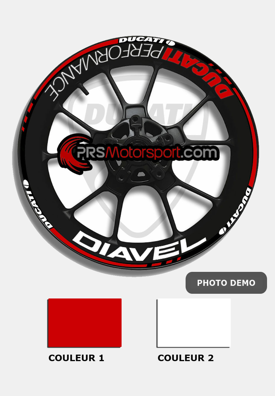 stickers de jante ducati diavel. Liserets jante moto autocollant.