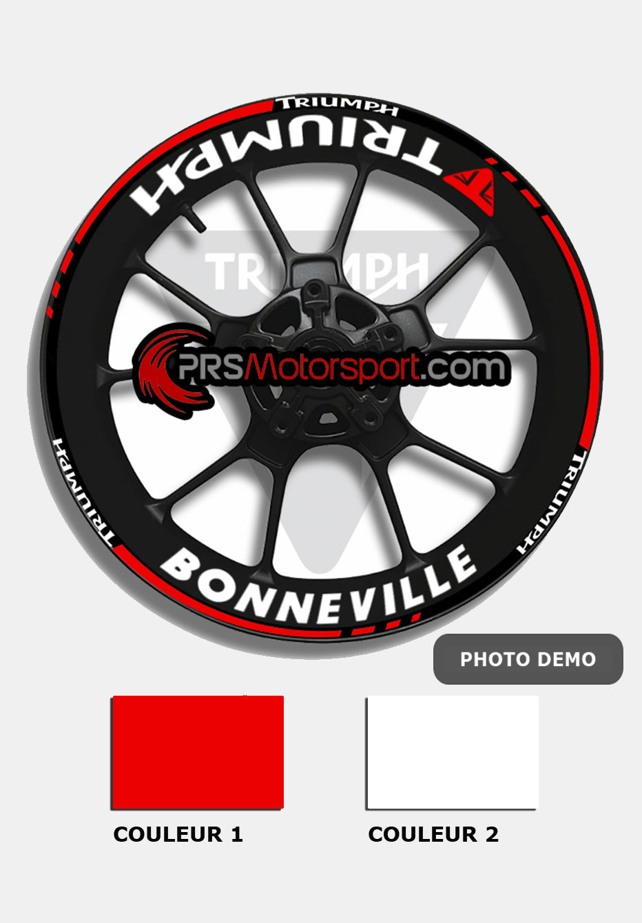 stickers jante triumph. Autocollant moto triumph Bonneville.